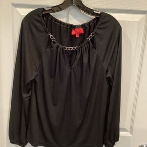 Elegant Black Chain Detail Women's Top by Jennifer Lopez